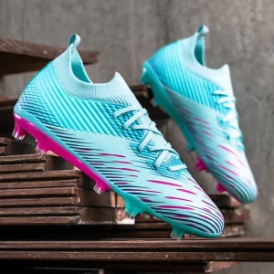 Alternative view of Nouveaux hommes chaussures de Football Match bottes de Football antidérapant en plein air haute cheville chaussures de sport ultraléger haute qualité Futsal antidérapant